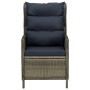 Set muebles de jardín 3 piezas y cojines ratán sintético marrón