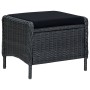 Set muebles jardín 3 pzas ratán sintético gris oscuro y cojines