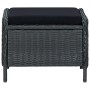 Set muebles jardín 3 pzas ratán sintético gris oscuro y cojines