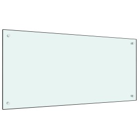 Protección salpicaduras cocina vidrio templado blanco 100x50 cm