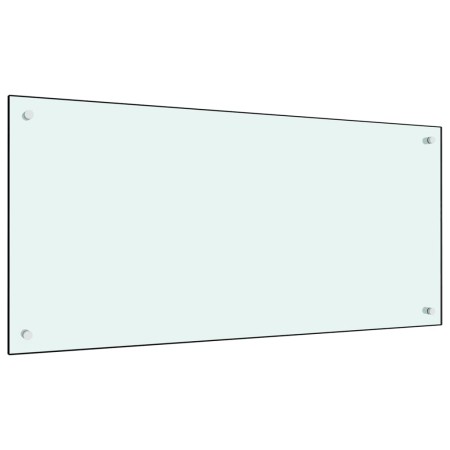 Protección salpicaduras cocina vidrio templado blanco 100x50 cm