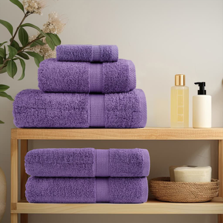 Toallitas 4 pcs Morado 15 x 21 cm Algodón