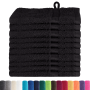Toallitas 10 pcs Negro 15 x 21 cm Algodón