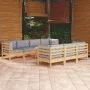 Gartenmöbel-Set 8-teilig und Kissen aus massivem Kiefernholz von vidaXL, Gartensets - Ref: Foro24-3096159, Preis: 630,34 €, R...