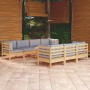 Gartenmöbel-Set 8-teilig und Kissen aus massivem Kiefernholz von vidaXL, Gartensets - Ref: Foro24-3096159, Preis: 678,12 €, R...