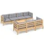 Gartenmöbel-Set 8-teilig und Kissen aus massivem Kiefernholz von vidaXL, Gartensets - Ref: Foro24-3096159, Preis: 630,34 €, R...