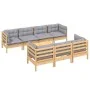 Gartenmöbel-Set 8-teilig und Kissen aus massivem Kiefernholz von vidaXL, Gartensets - Ref: Foro24-3096159, Preis: 630,34 €, R...