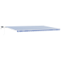 Toldo Retráctil with Manual Azul y blanco 6 x 3 m Tela y metal