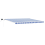 Toldo Retráctil with Manual Azul y blanco 4.5 x 3 m Tela y metal