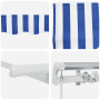 Toldo Retráctil with Manual Azul y blanco 4.5 x 3 m Tela y metal