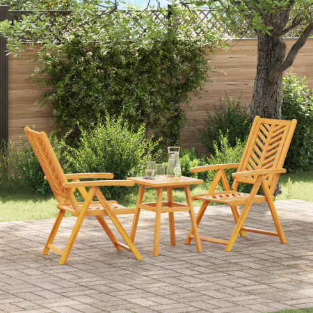 Juego Bistro de Jardín 3 pcs Marrón madera maciza de acacia