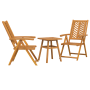 Juego Bistro de Jardín 3 pcs Marrón madera maciza de acacia