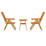 Juego Bistro de Jardín 3 pcs Marrón madera maciza de acacia