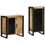 Juego de muebles de baño 2 pcs Marrón Madera de mango maciza