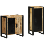 Juego de muebles de baño 2 pcs Marrón Madera de mango maciza