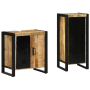 Juego de muebles de baño 2 pcs Marrón Madera de mango maciza