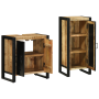 Juego de muebles de baño 2 pcs Marrón Madera de mango maciza