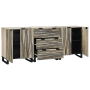 Juego de muebles de baño 3 pcs Blanco 180 x 33 x 75 cm