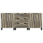 Juego de muebles de baño 3 pcs Blanco 180 x 33 x 75 cm