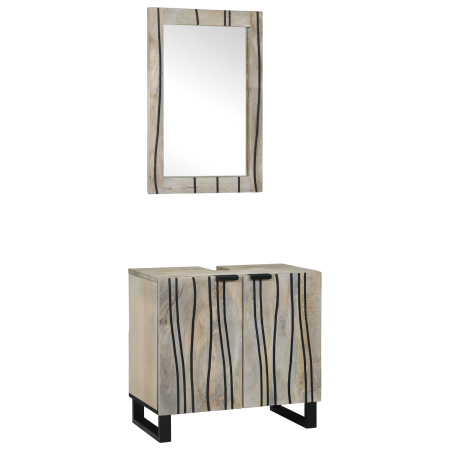 Juego de muebles de baño 2 pcs Blanco 62 x 33 x 58 cm