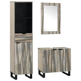 Juego de muebles de baño 3 pcs Blanco 38 x 33 x 160 cm