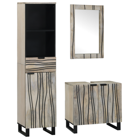 Juego de muebles de baño 3 pcs Blanco 38 x 33 x 160 cm