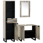 Juego de muebles de baño 3 pcs Blanco 38 x 33 x 160 cm