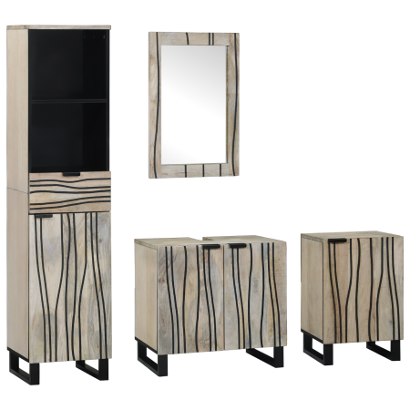 Juego de muebles de baño 4 pcs Madera Nuez 38 x 33 x 160 cm