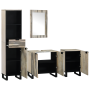 Juego de muebles de baño 4 pcs Madera Nuez 38 x 33 x 160 cm