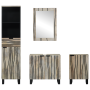 Juego de muebles de baño 4 pcs Madera Nuez 38 x 33 x 160 cm