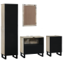 Juego de muebles de baño 4 pcs Madera Nuez 38 x 33 x 160 cm
