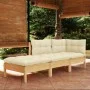 Garden furniture 3 pieces cushions solid cream pine wood by vidaXL, Garden sets - Ref: Foro24-3096280, Price: 239,52 €, Disco...