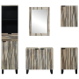 Juego de muebles de baño 5 pcs Madera Nuez 38 x 33 x 160 cm