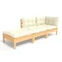 Garden furniture 3 pieces cushions solid cream pine wood by vidaXL, Garden sets - Ref: Foro24-3096280, Price: 239,52 €, Disco...