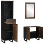 Juego de muebles de baño 3 pcs Madera Nuez 38 x 33 x 160 cm