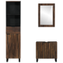 Juego de muebles de baño 3 pcs Madera Nuez 38 x 33 x 160 cm