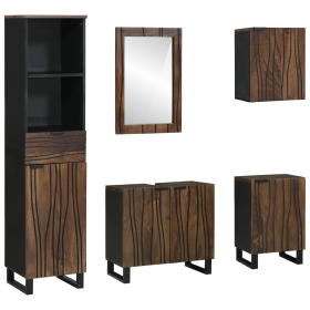 Juego de muebles de baño 5 pcs Blanco 38 x 33 x 160 cm