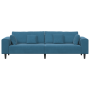 Sofá de terciopelo con cojín con almohada Azul 208 cm Terciopelo