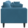 Sofá de terciopelo con cojín con almohada Azul 208 cm Terciopelo