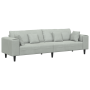 Sofá de terciopelo con cojín con almohada Gris Claro 208 cm