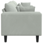 Sofá de terciopelo con cojín con almohada Gris Claro 208 cm