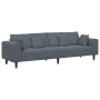 Sofá de terciopelo con cojín con almohada Gris oscuro 208 cm