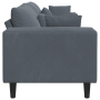 Sofá de terciopelo con cojín con almohada Gris oscuro 208 cm