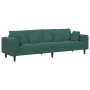Sofá de terciopelo con cojín con almohada Verde oscuro 208 cm