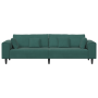 Sofá de terciopelo con cojín con almohada Verde oscuro 208 cm