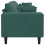 Sofá de terciopelo con cojín con almohada Verde oscuro 208 cm