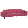 Sofá de terciopelo con cojín con almohada Rojo vino 208 cm