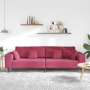 Sofá de terciopelo con cojín con almohada Rojo vino 208 cm