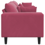 Sofá de terciopelo con cojín con almohada Rojo vino 208 cm