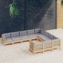 Gartenmöbel-Set 10-teilig und Kissen aus Kiefernholz von vidaXL, Gartensets - Ref: Foro24-3096994, Preis: 780,96 €, Rabatt: %